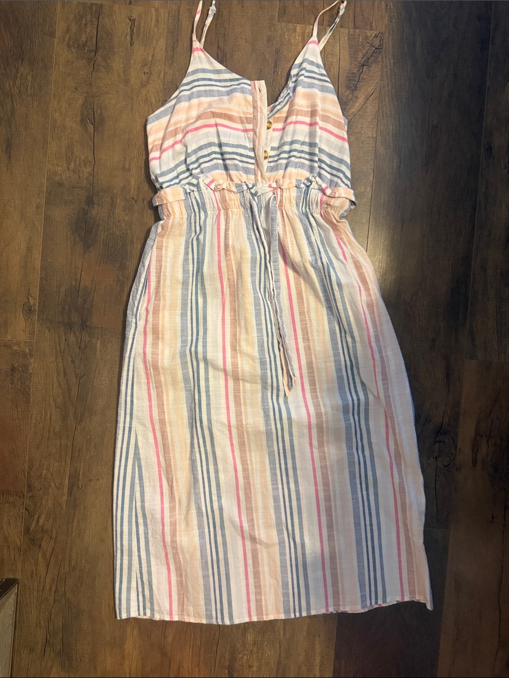 Japna Striped Sundress in Blue, Pink, Cream